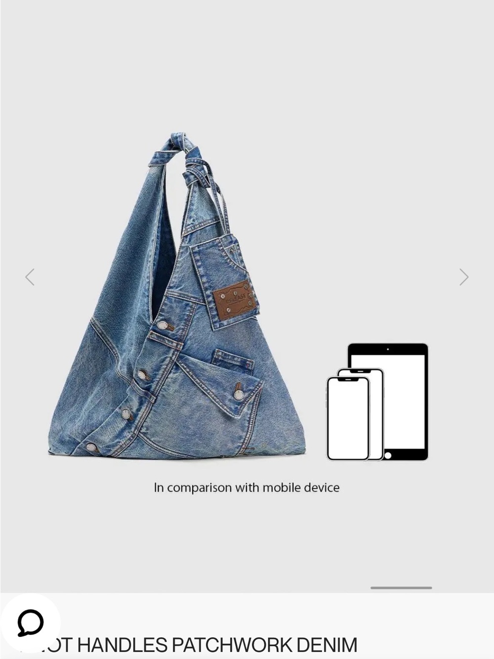 Urban Revivo Denim shoulder  bag with pockets and strap - Picture 9 of 10